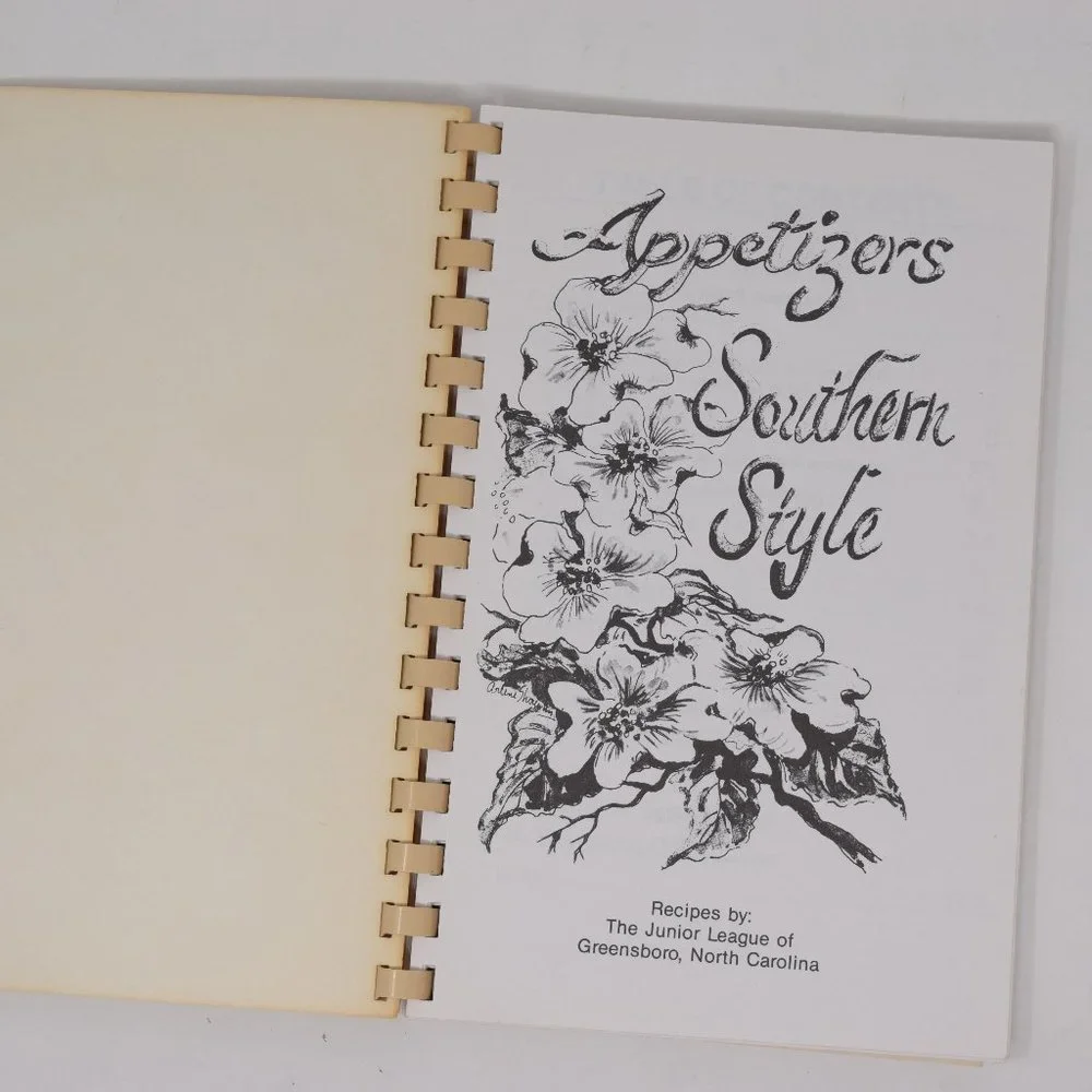 Appetizers Southern Style Junior League Greensboro NC 1992 Vintage Cookbook Food